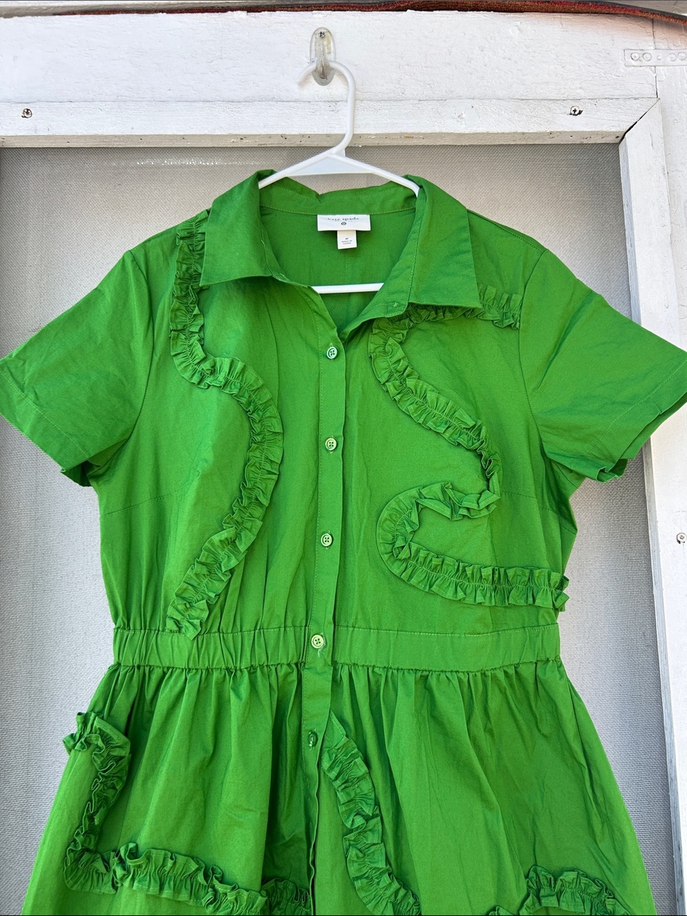 Kate Spade Green Ruffle Dress - Picture 3 of 6